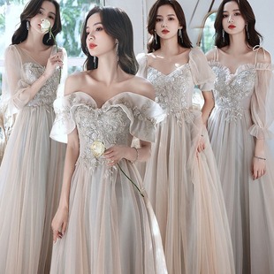 Bridesmaid Dress 2025 New Wedding Sister Group Dress Slimming Long Style Can Be Worn Casually with an A-Line Skirt