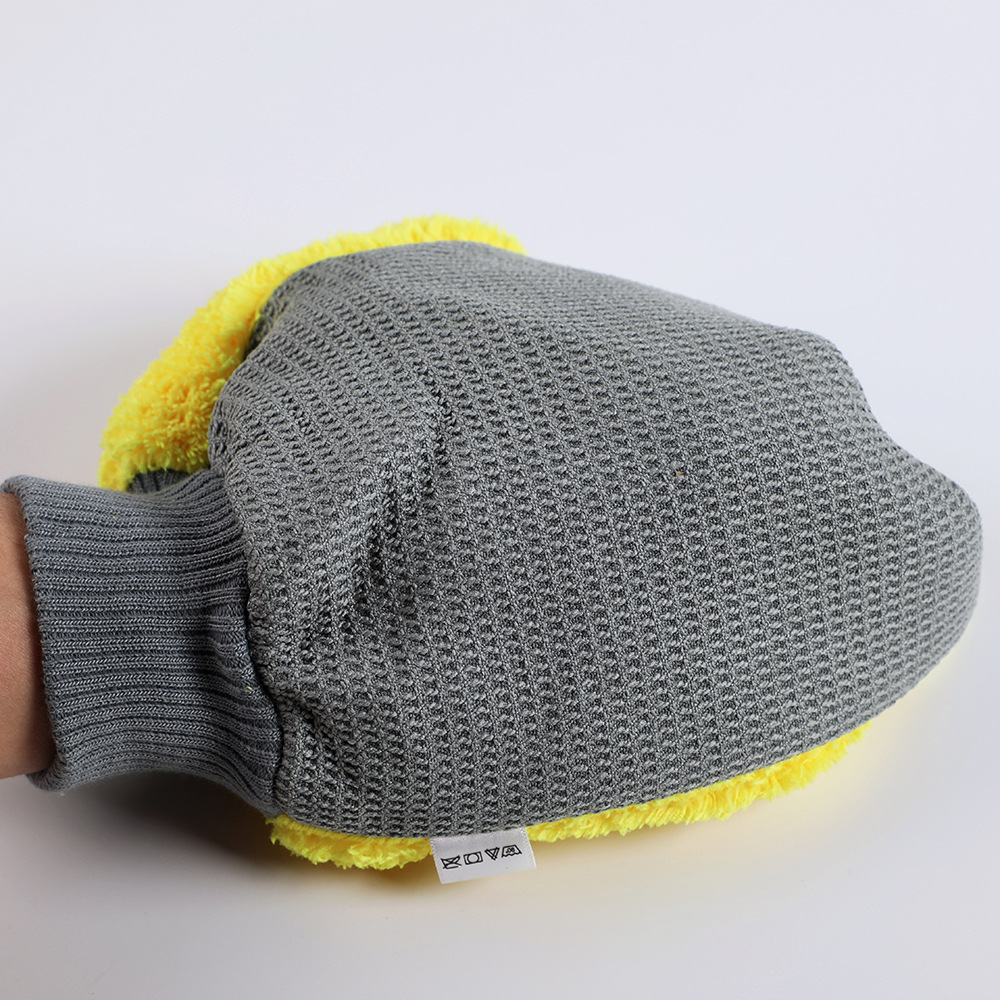 Fábrica al por mayor de lana de coral guantes de lavado de coches de felpa espesado absorbente paño de limpieza del hogar de limpieza de coches suministros de mantenimiento de lavado de coches