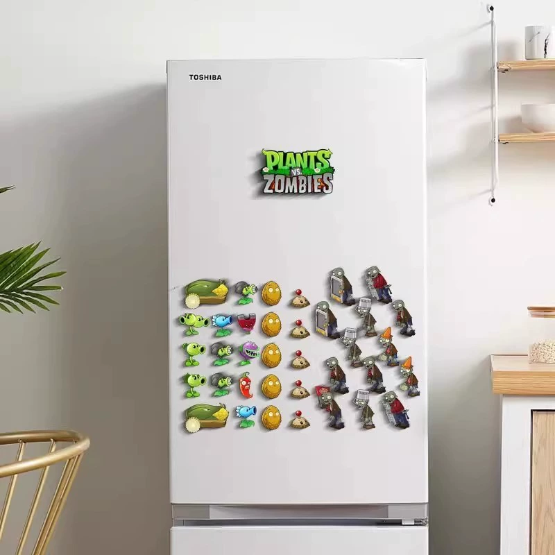 Plants vs. Zombies, креативная мультяшная магнитная магнитная доска для холодильника, милые магниты, украшения для мальчиков, подарок на день рождения