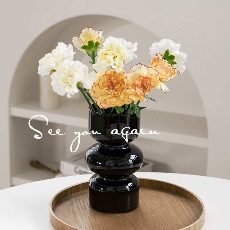 Vaso nórdico retro creativo irregular casa vasijas de vidrio sala de estar mesa de comedor lujo ligero nicho decoración productos transfronterizos