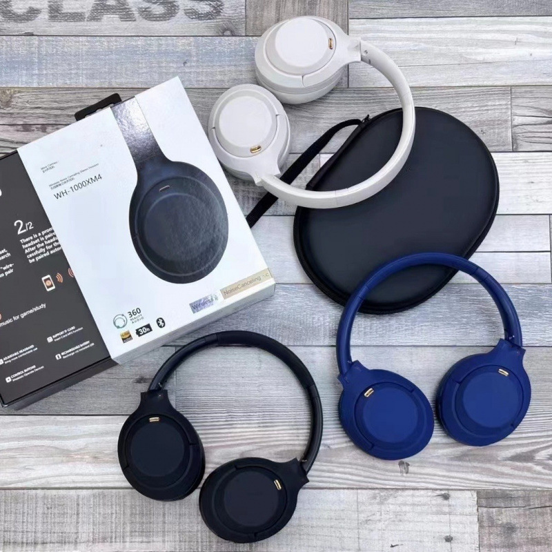 Cross-Border New Wh-1000Xm4 Head-Mounted Sports Wireless Bluetooth Headset Leather-Covered Ear Wireless Call Noise Reduction