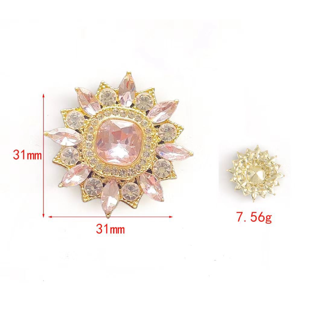 El estilo europeo y americano transfronterizo de alta calidad sol taladro perforación banda de cabello accesorios de ropa accesorios de joyería material DIY broche de mano image 8