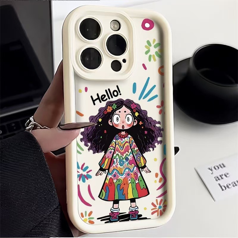 Esmeril-blanco-pelo rizado chica