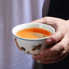 2.8亿鸡缸杯斗彩仿古茶杯家用功夫茶具小号茶碗陶瓷品茗杯