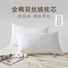 純綿枕家庭用シングル純綿枕芯卸売り長方形成人羽根枕白色枕芯南通