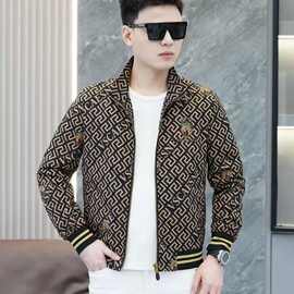 欧货2025秋季新款修身印花男士时尚潮流夹克休闲外套10发完