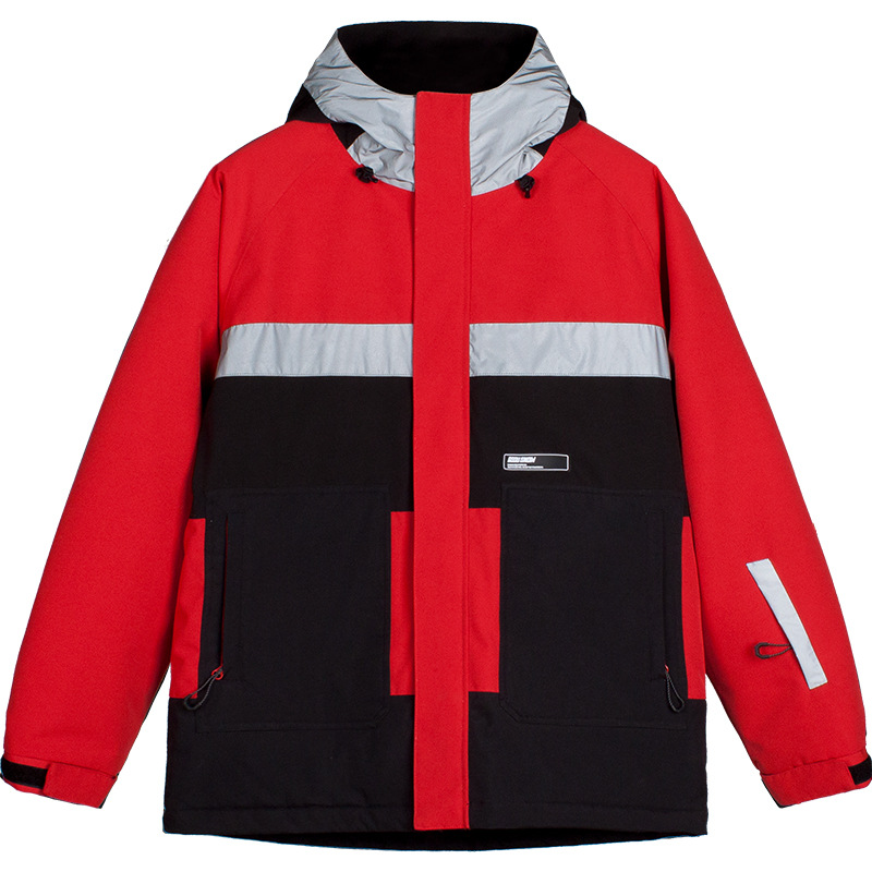 New snowsuit women's jacket warm clip cotton waterproof double board equipment reflective snowsuit men_voghion.com