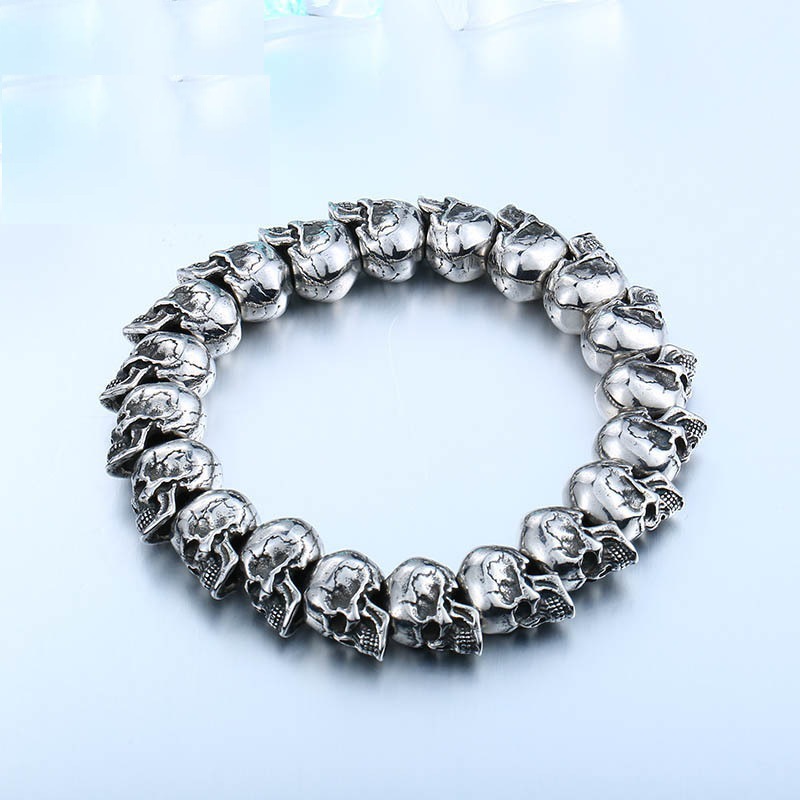 Wish AliExpress small skull bracelet trendy men and women punk style bracelet hip-hop bracelet wholesale