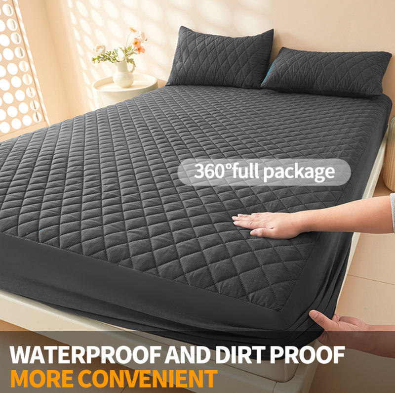 Waterproof Fitted Sheet Mattress Protector with Cotton Padding, Fully Enclosed Dustproof Bed Cover, Foreign Trade Amazon Dropshipping