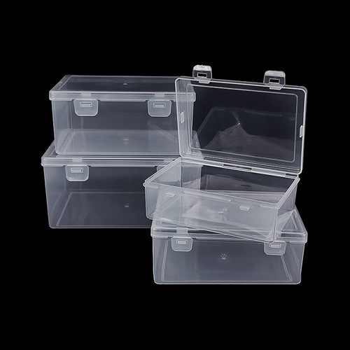 Desktop transparent pp organizer box hardware accessories parts flip dust box tool sample classification display box