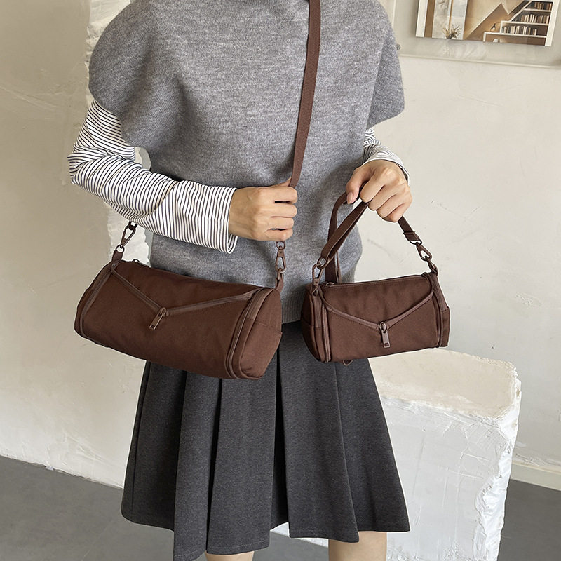 Túi đeo chéo nữ cỡ lớn thiết kế tối giản phong cách Hàn Quốc, chất liệu nylon nhẹ, nhiều ngăn tiện dụng — Cây trumpet xanh, Hồng Trumpet, Màu cà phê Trumpet, Trumpet xanh đậm chi tiết 24
