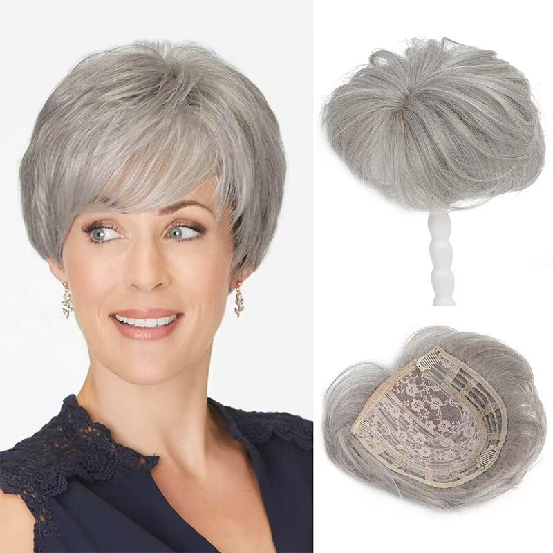 European and American Women's One-Piece Synthetic Hairpiece for the Top of the Head, Hair Extension to Increase Hair Volume and Cover the Top of the Head