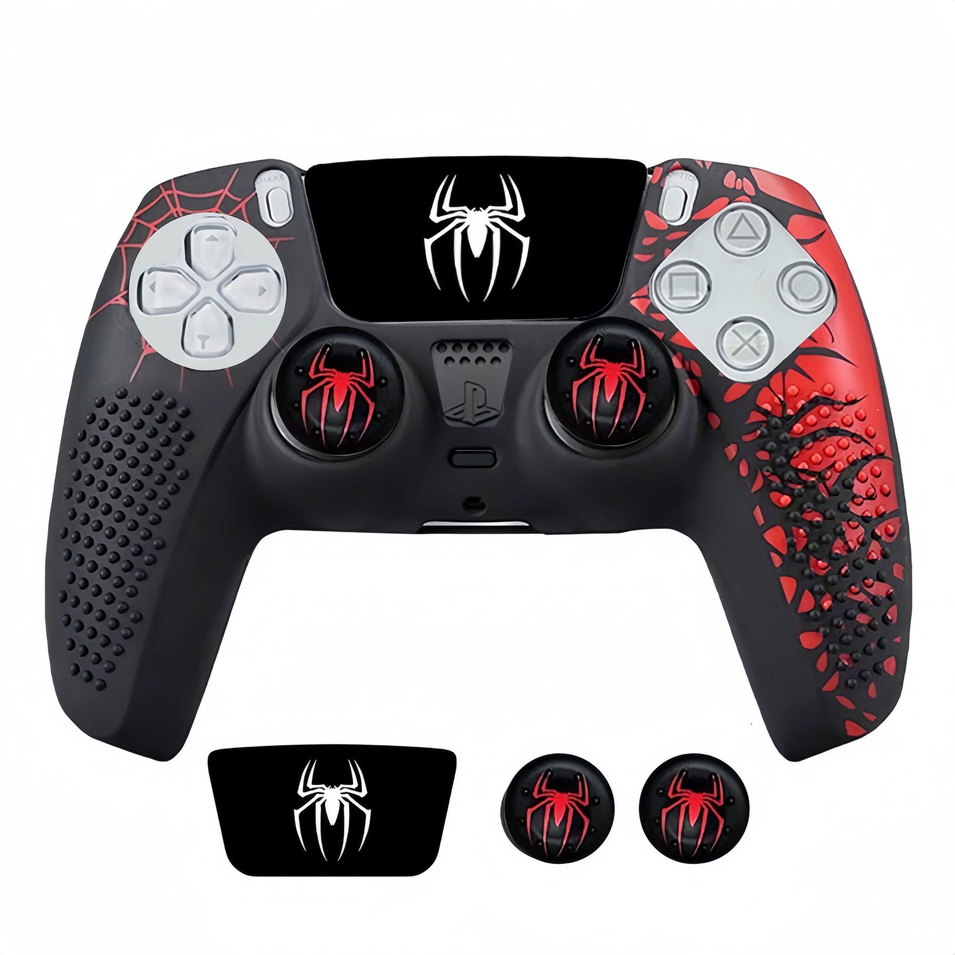 Spider-Man PS5 cubierta de mango P5 cubierta de silicona sombrera de rocker pegatinas de mango de juego una pieza