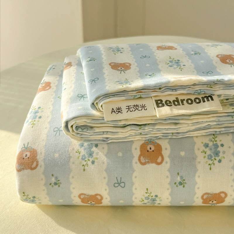 3-Piece Cotton Bedding Set, Mother & Baby / Elementary Students — Pillowcase + Sheet, Multiple Patterns