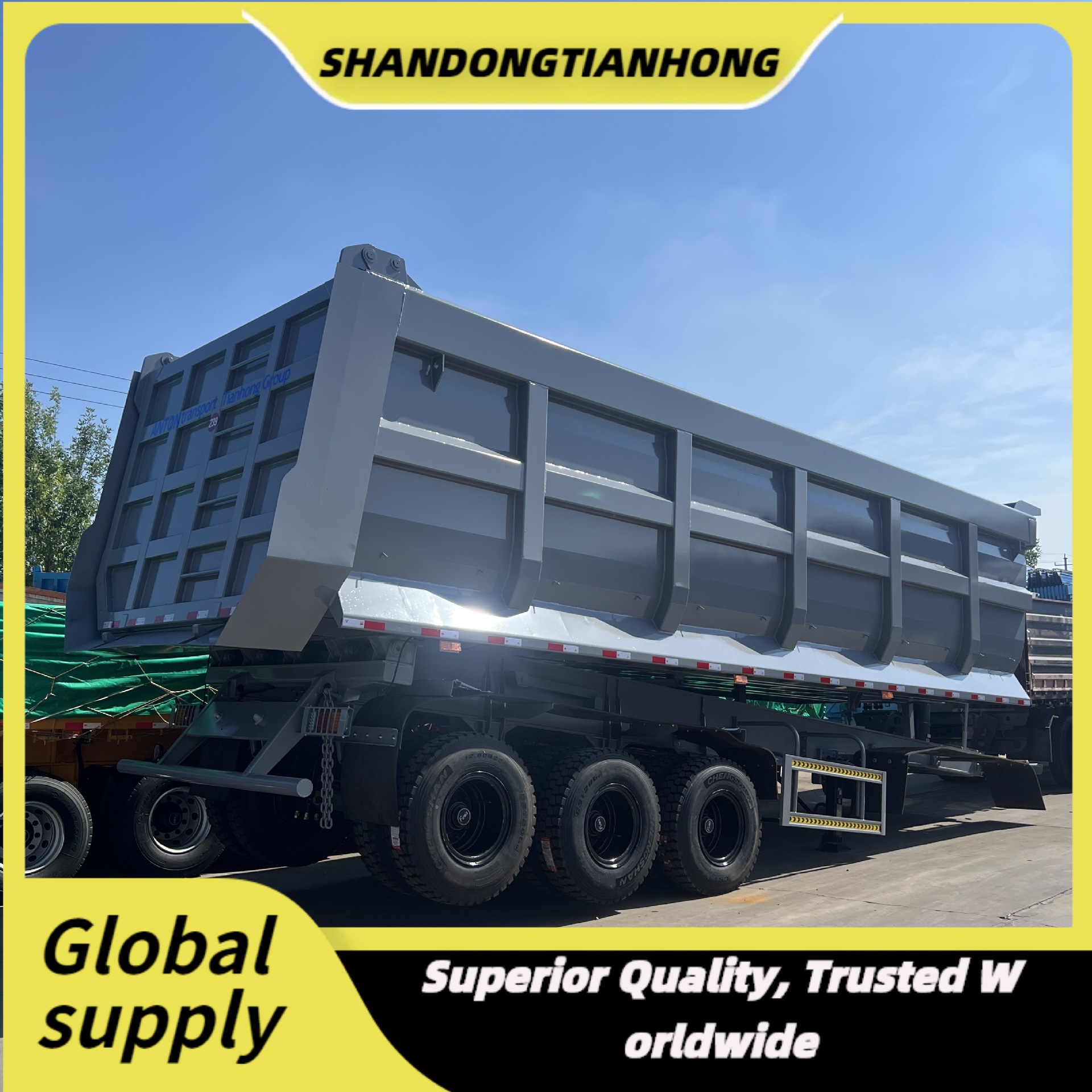 Factory Export Manufacturing Export Custom Processing Heavy-Duty Strong African 3-Axis Rear Flip Dump Semi-Trailer Trailer