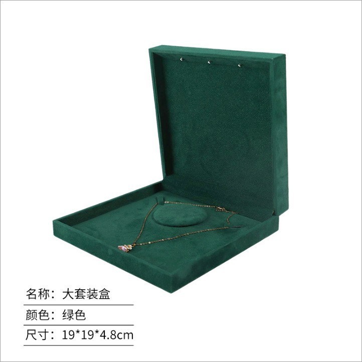 Transfronterizo de ángulo recto negro cuentas de terciopelo caja de joyas LED con lámpara colgante caja de anillo caja de joyas de oro al por mayor