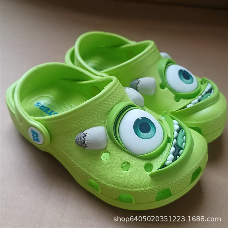 Crocs Power Monster Big Eyes Parent-Kids Boys and Girls Anti-Slip Shoes Beach Shoes Sandals 218075