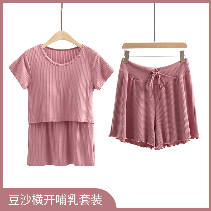 Pregnant Women Pajamas Suit Home Clothes Summer Short-sleeved Thin Loose Casual Outer Wear Suit Pregnant Women Pajamas Suit Home Clothes Summer Short-sleeved Thin Loose Casual Outer Wear Suit