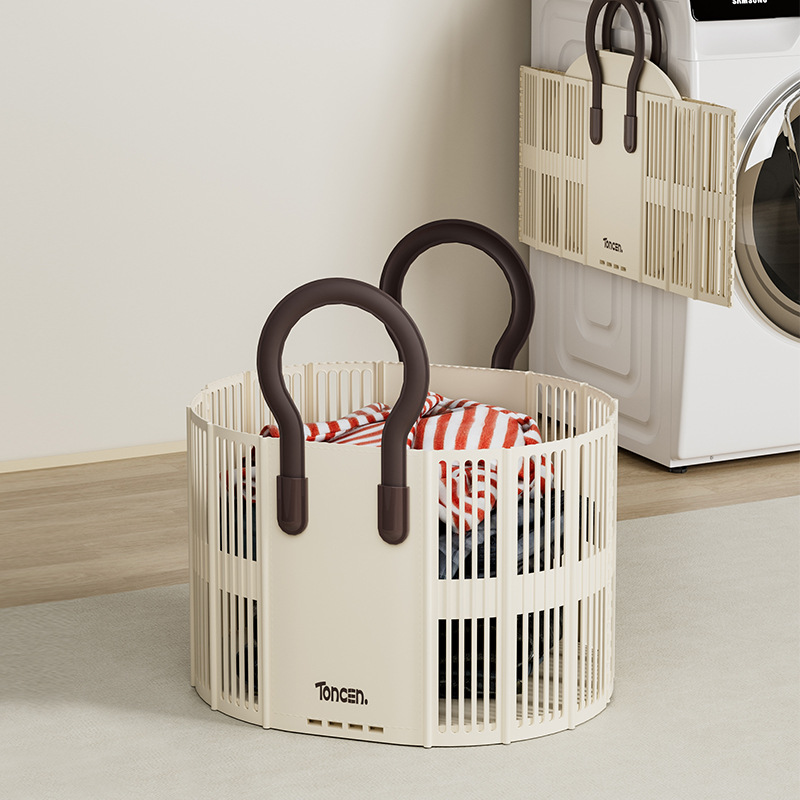 Wall Hanging Dirty Clothes Basket Household Folding Laundry Basket Large Capacity Plastic Dirty Clothes Basket Dormitory Bathroom Large Storage Basket