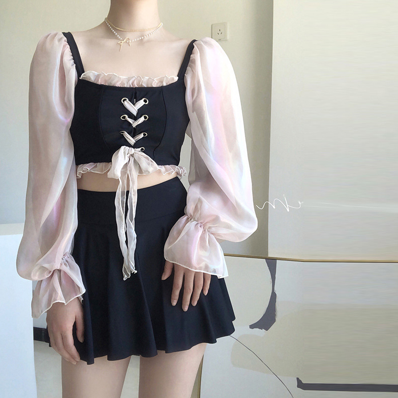 Traje de baño las mujeres split verano nuevo deseo puro en línea viento rojo adelgazamiento vacaciones casual fábrica al por mayor