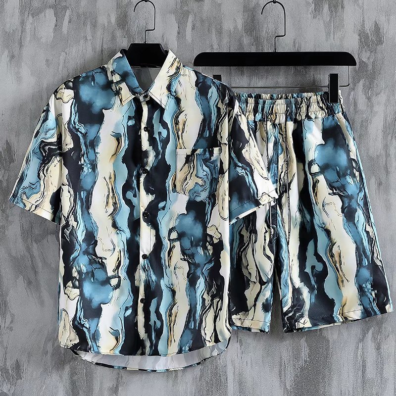 해변 휴가 해변 바지 남자 싼야 여행 착용 남자 아이스 실크 빠른 건조 워터 반바지 수영 세트