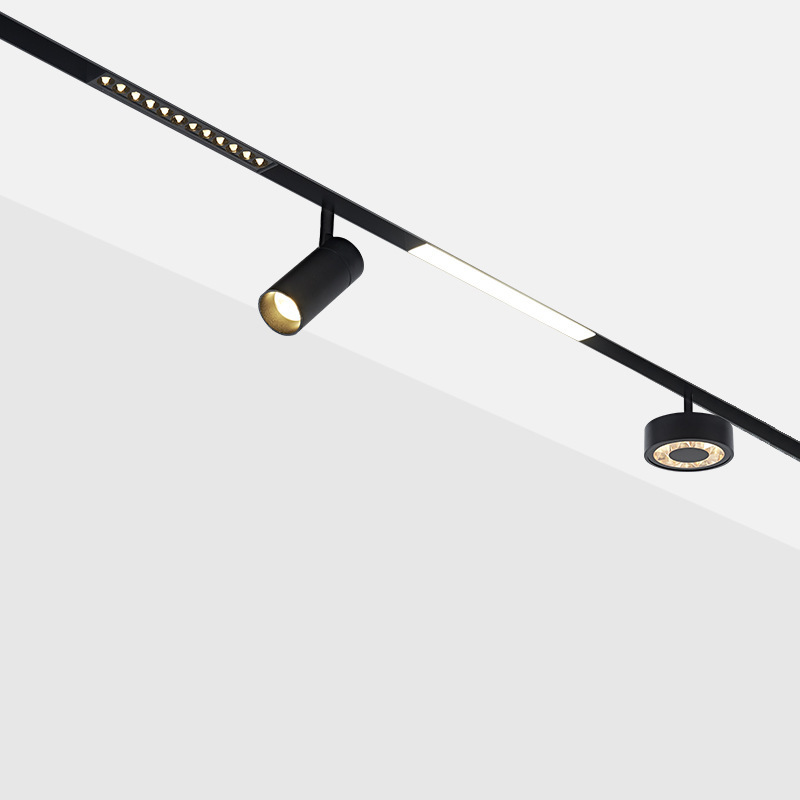 Led Magnetic Track Light Living Room Home Use No Main Light Concealed Surface-Mounted Downlight Shop Commercial Recessed Spotlight