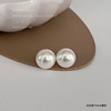 Silver needle, small design earrings from pearl, silver 925 sample, 2024 years, light luxury style