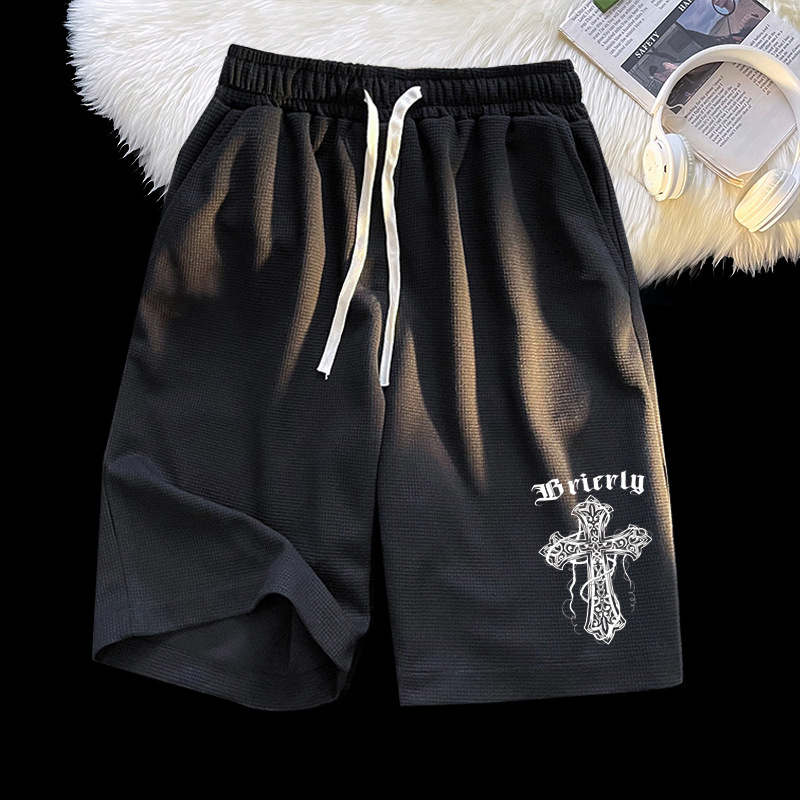 Venta directa de fábrica verano waffle casual shorts hombres verano suelto deportes pantalones hombres Moda pantalones cortos
