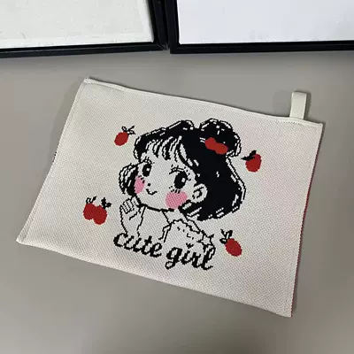 Car tissue box/set: Home Office Hanging Tissue Box - knitted-tissue-bag-cute-girl