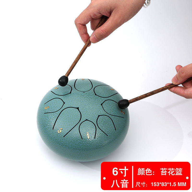 Fabricante fuente de 6 pulgadas 8 tonos 11 tonos instrumentos musicales tambor etéreo color vacío tambor sánscrito olvidar el polvo tambor olvidar la preocupación tambor Lotus