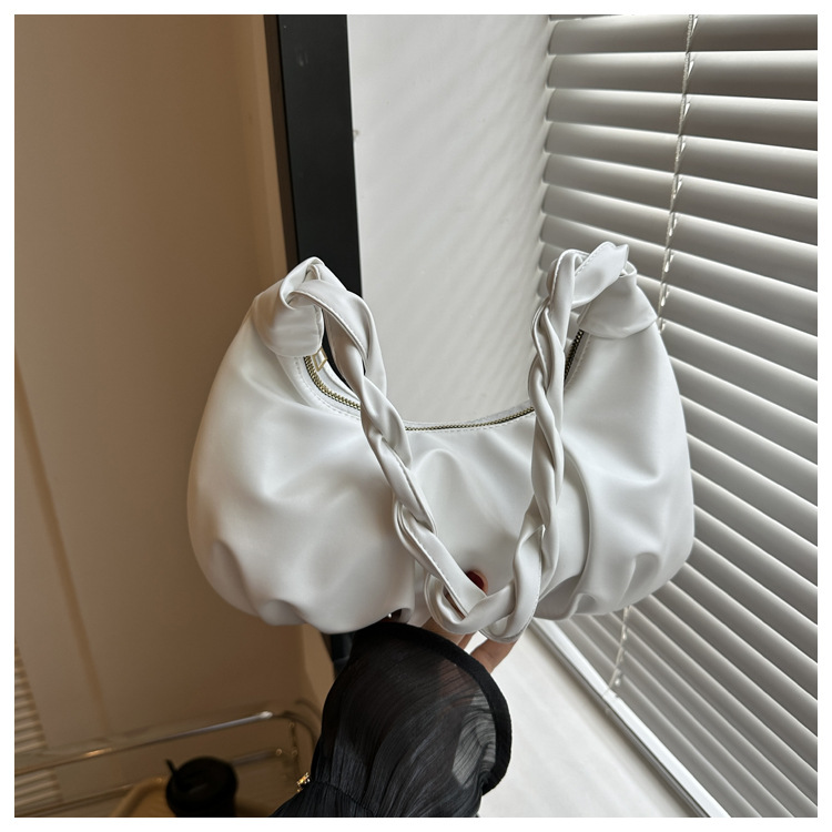 Cloud pleated single shoulder underarm bag with texture for women's 2024 new trendy internet celebrity handbag_senzul.com
