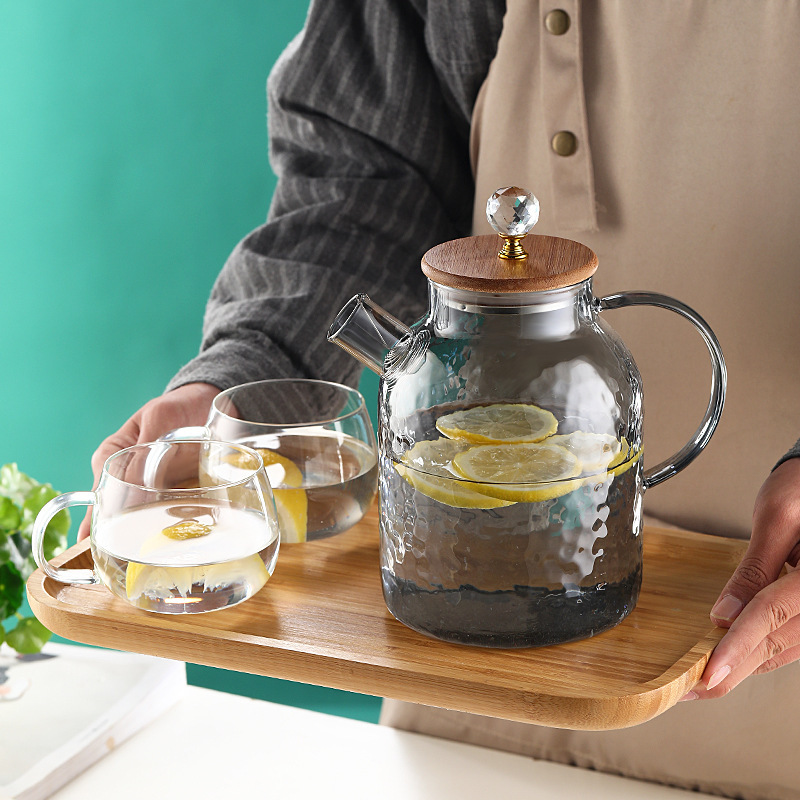 De vidrio hervidor de agua fría traje resistente al calor de alta temperatura de la tetera fruta de la flor tetera Taza refrigerador hogar agua hirviendo hervidor de agua fría