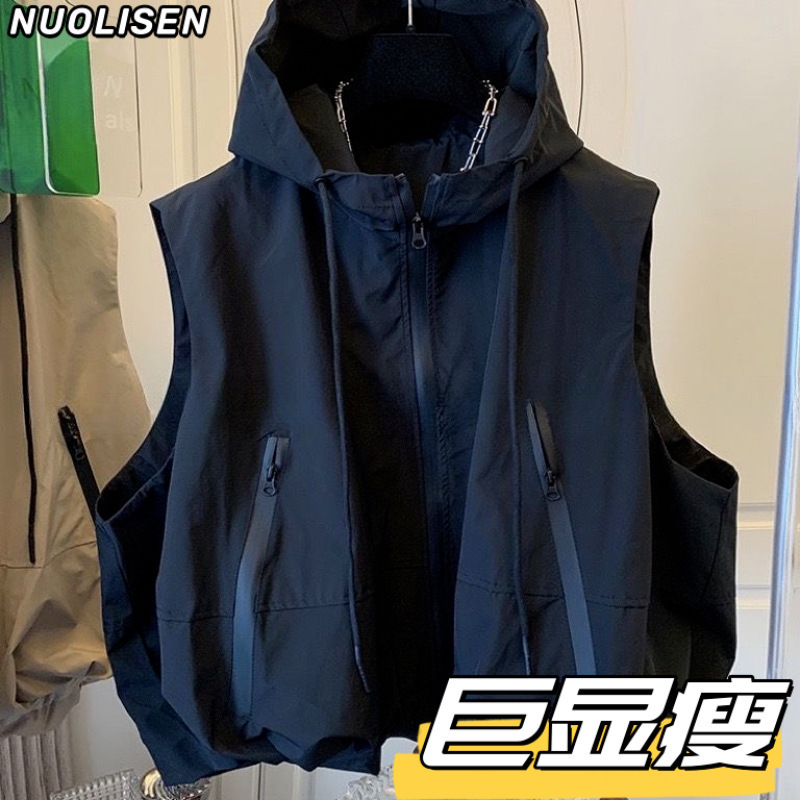 European-style women's vest 2026 spring-summer new layered small vest versatile hooded jacket workwear vest trendy