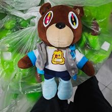 跨境新款侃爷泰迪熊毛绒玩具Kanye teddy bear玩偶灰熊公仔批发