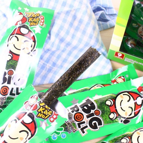 Thailand Imported Internet Celebrity Snack, Boss's Little Guys, Slightly Sweet and Crispy Seaweed Sheet Rolls, Classic Original Flavor Boxed 27g