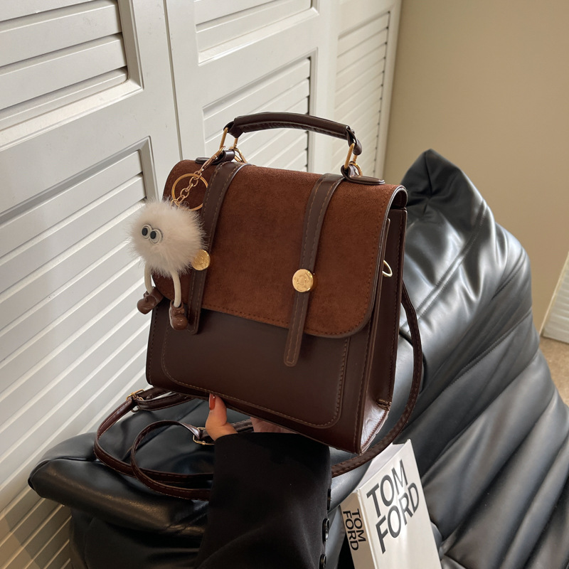 Retro costura textura mate bolso 2023 nuevo estilo occidental de las mujeres mochila crossbody pequeño bolso cuadrado