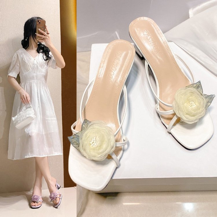 2026 Summer New Large Size Floral Thong Sandals For Foreign Trade, Cross-Border Outdoor High Heels, Chunky Heel Women's_voghion.com