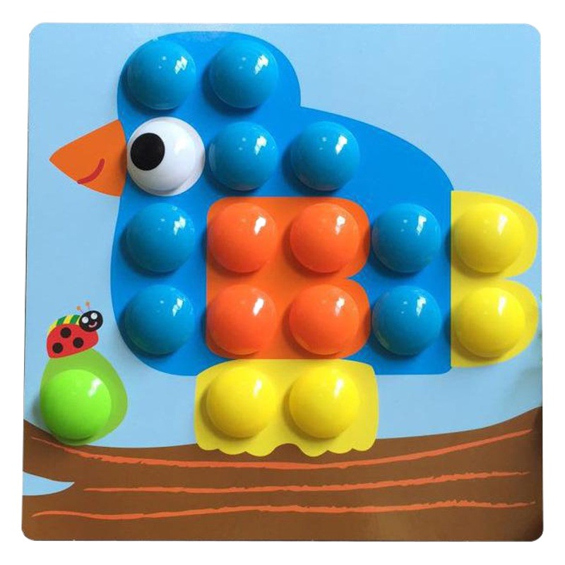 Rompecabezas de botones para niños transfronterizos Rompecabezas de bebé Rompecabezas de color de uñas de hongo Jardín de infantes Iluminación cognitiva Juguetes de educación temprana