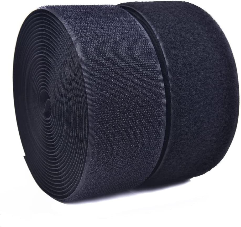 C-grado mezclado Velcro coser ropa bolsa de zapatos accesorios hebilla adhesiva color blanco y negro gancho superficie de lana hebilla adhesiva