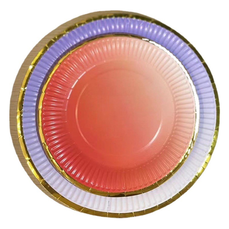 Plato de papel desechable pastel de frutas plato redondo cena para llevar picnic fiesta plato de papel Placa de degustación de pasteles