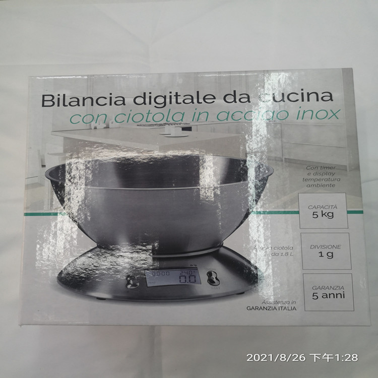 2021 nueva escala de cocina transfronteriza 201 escala electrónica de acero inoxidable 5kg / 1g escala de panadería