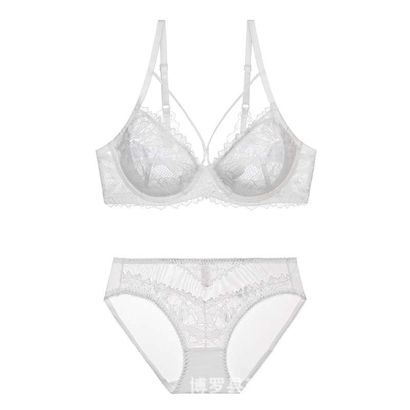 Procesamiento personalizado comercio exterior ropa interior de talla grande traje de ropa interior femenina personalizada encaje espalda hermosa sujetador sexy ultrafino