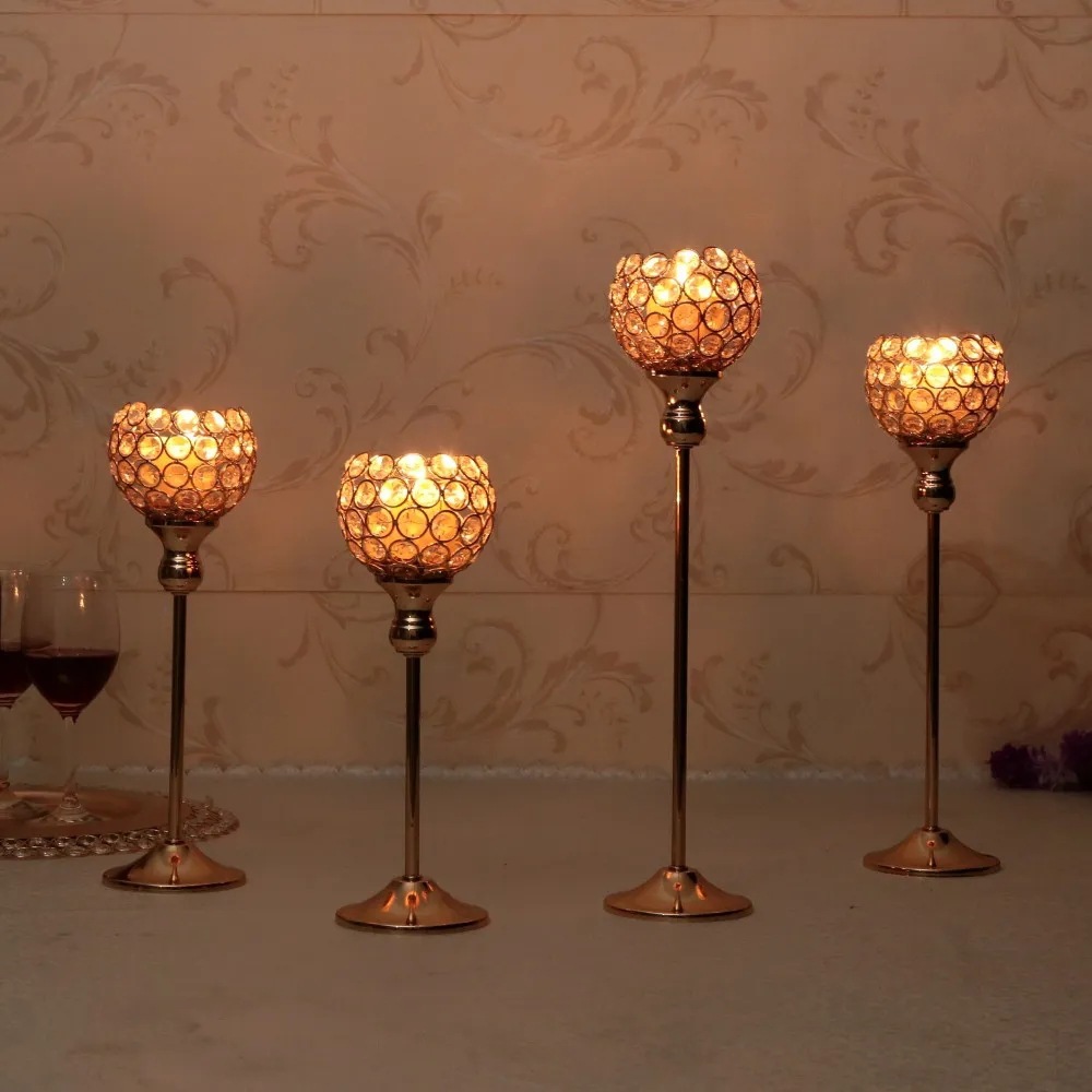 Decoración de boda pilar de hotel ventanas decoración adornos para el hogar props de boda camino guía vela dorada