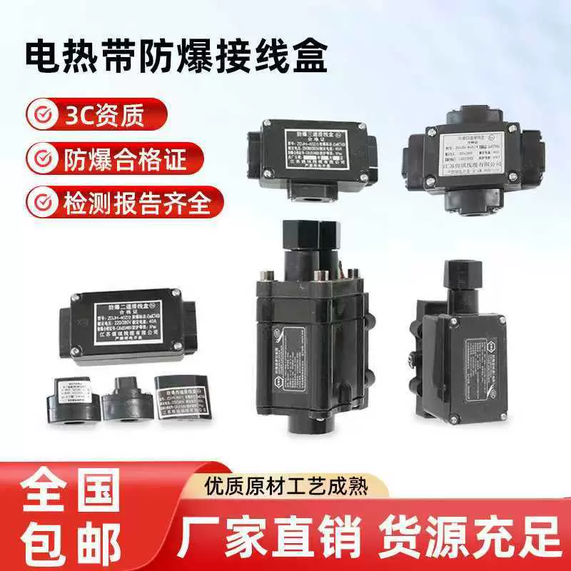 防爆温控器电热带防爆电源接线盒首端伴热带防爆三通二通终端尾盒