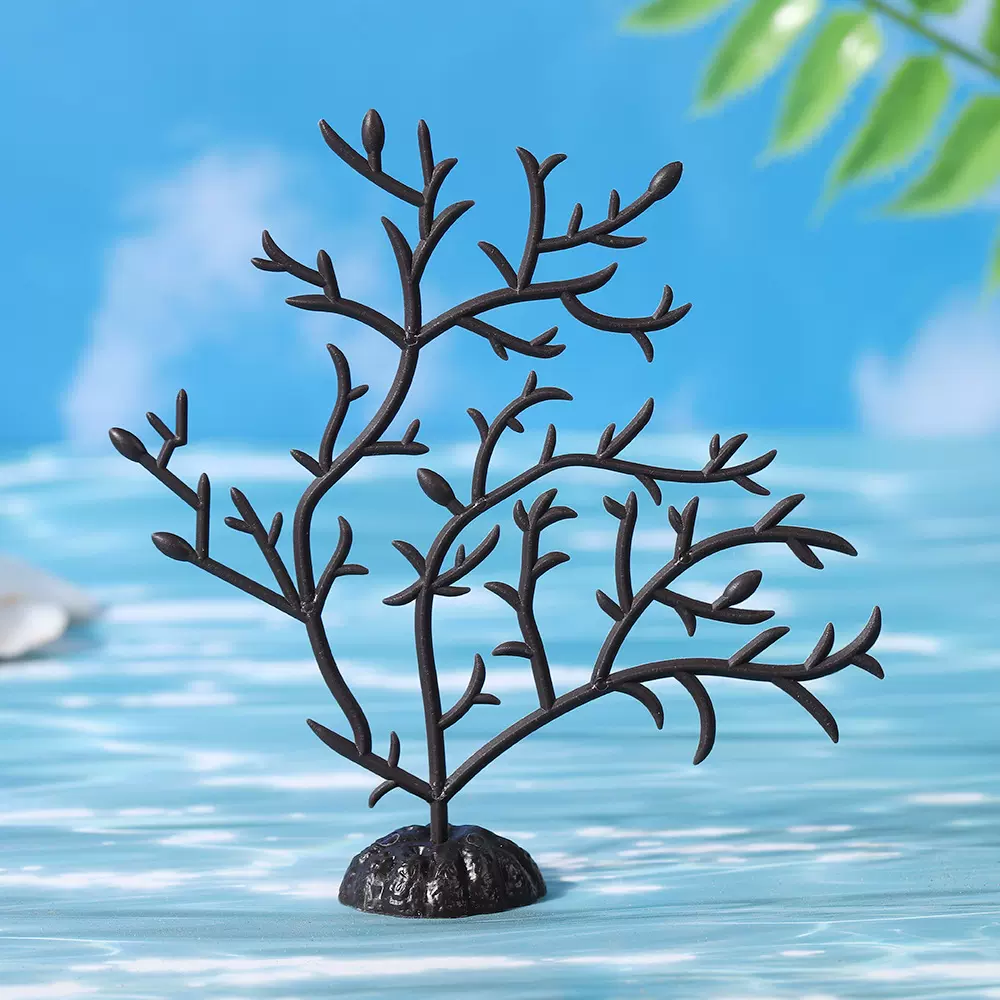 鱼缸装饰品仿真珊瑚树假水生微观植物水族箱造景海底铁树海洋摆件