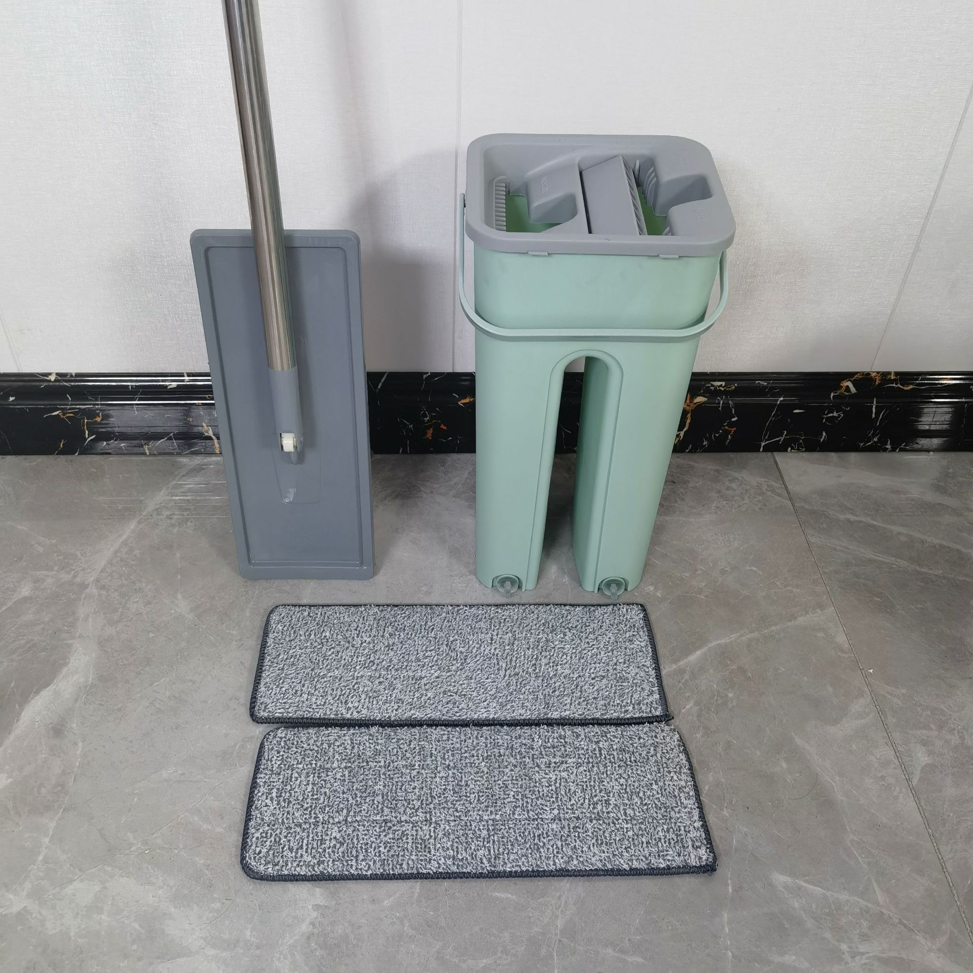 Fregona plana perezosa de moda, uso en seco y húmedo, cubo escurridor, limpieza fácil sin rayar