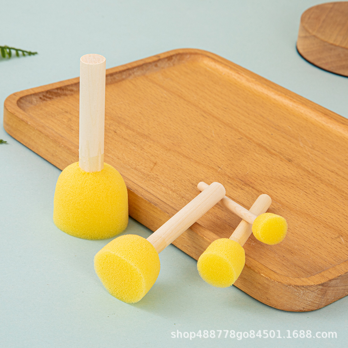 Fabricantes de graffiti al por mayor mango de madera esponja pincel de pintura sello infantil una variedad de especificaciones herramientas de pintura dedo sello pincel