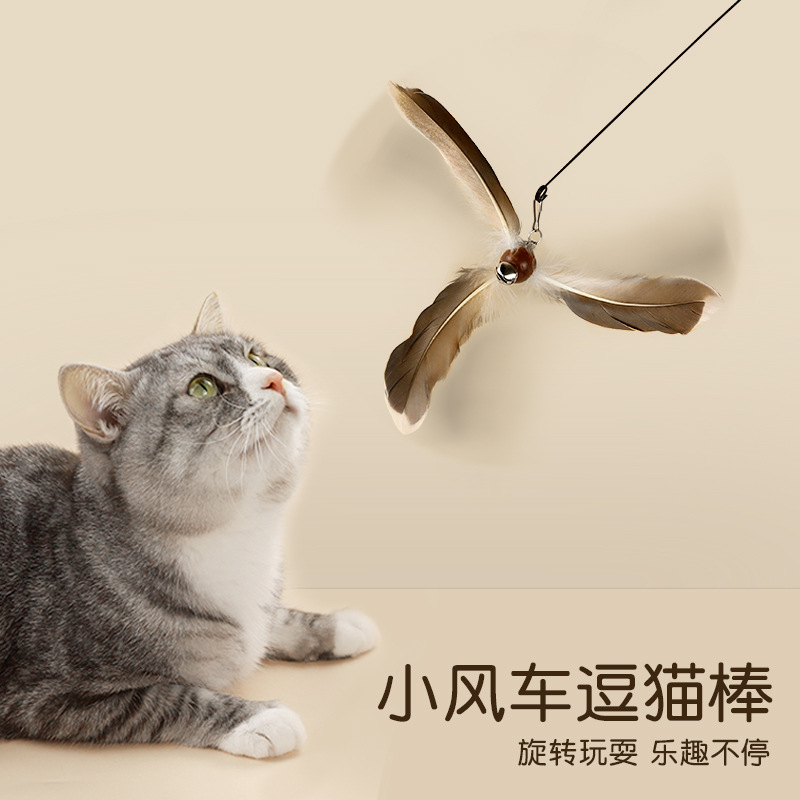 고양이 스틸 와이어 깃털 고양이 애타게 긴 막대 교체 가능한 머리 고양이 장난감 셀프 하이 고양이 어금니 새끼 고양이 용품 6