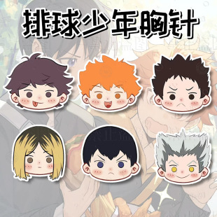 Cartoon Volleyball Boy Acrylic Brooch Cute Hinata Xiangyang Solitary Claw Grinding Anime School Bag Decoration Pendant