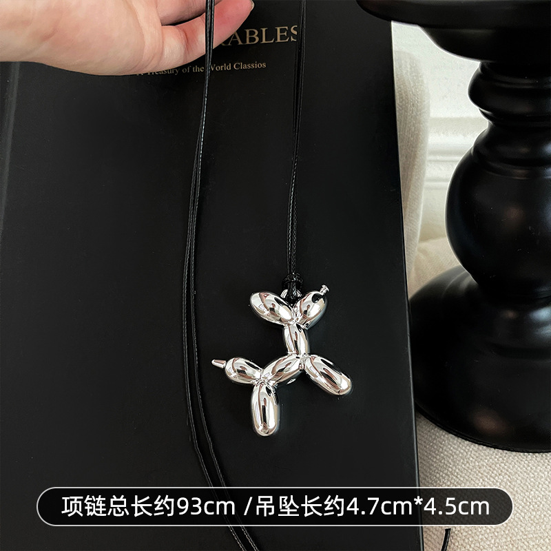 Nuevo producto Metal viento globo perrito colgante collar diseño personalizado sentido cadena de clavícula moda y2k joyería de estilo hip-hop